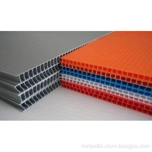 Grey / Orange / Green Flame Retardant PP Hollow Sheet For F